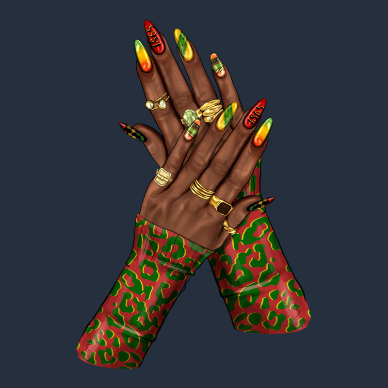 Juneteenth Nail Art With Afro Hand Zipper Hoodie by texasbilliewilder | Teevron