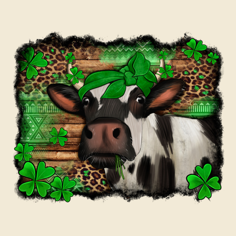 St Patricks Cow With Leopard Background Holstein Cow Premium Hoodie by Jasminsmagicworld | Teevron