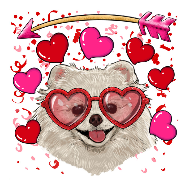 Valentine's Day White Pomeranian Classic Tee by RanaPortraitStore | Teevron