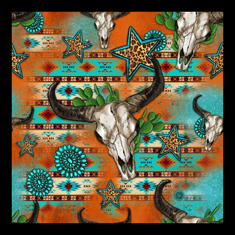 Western Bull Skull Seamless Pattern Premium Sweatshirt by HRA Design Shop | Teevron