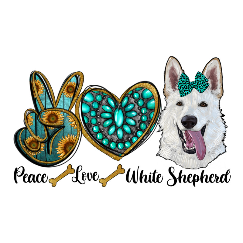 Peace Love White Sepherd Long Sleeve Tee by BarkalooDesign | Teevron