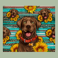 Chocolate Labrador With Sunflowers Western Urban Heavy Tee | Teevron