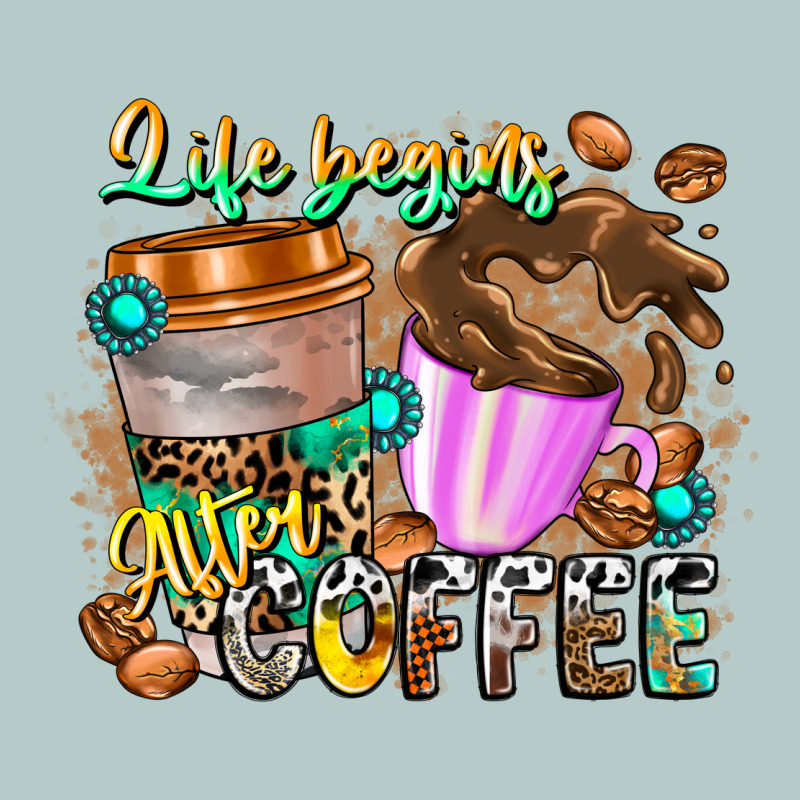 Life Begins After Coffee Heavy Core Tee by CowhideDigitalArt | Teevron