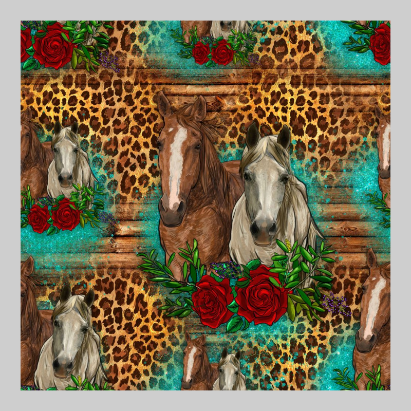 Horses With Roses Seamless Pattern Premium Sweatshirt by HRA Design Shop | Teevron