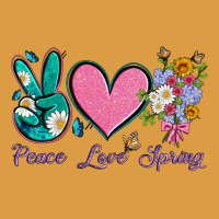 Peace Love Springwith Flowers And Butterfly Urban Heavy Tee | Teevron