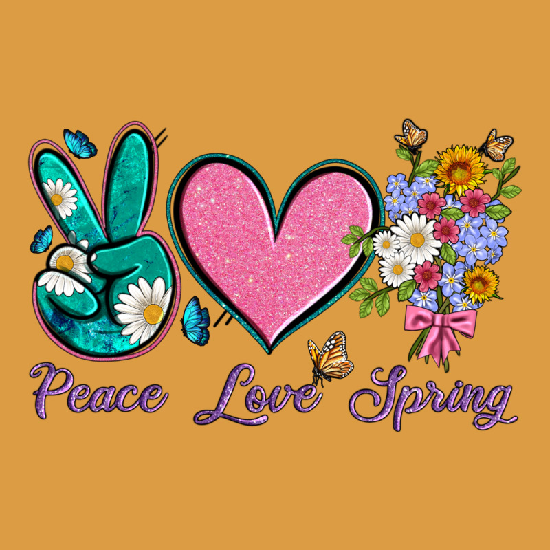 Peace Love Springwith Flowers And Butterfly Urban Heavy Tee by Artiststas | Teevron