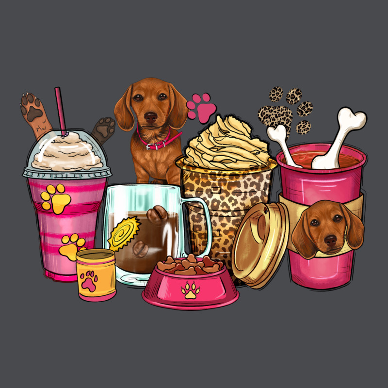 Dachshund Coffee Cups Zipper Hoodie by Zillion Design Studio | Teevron