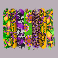 Mardi Gras Sunflower Fleur De Lis Leopard Cowhide Brushstrokes Vintage Tee | Teevron