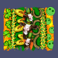 St Patricks Cow And Coin Wıth Clovers And Leopard Brushstrokes Vintage Tee | Teevron