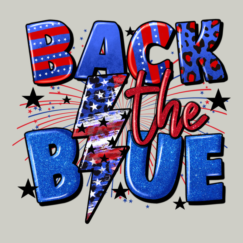 Back The Blue With Lightning Bolt 4th Of July Heavyweight Hoodie by CowGirlArtShop | Teevron