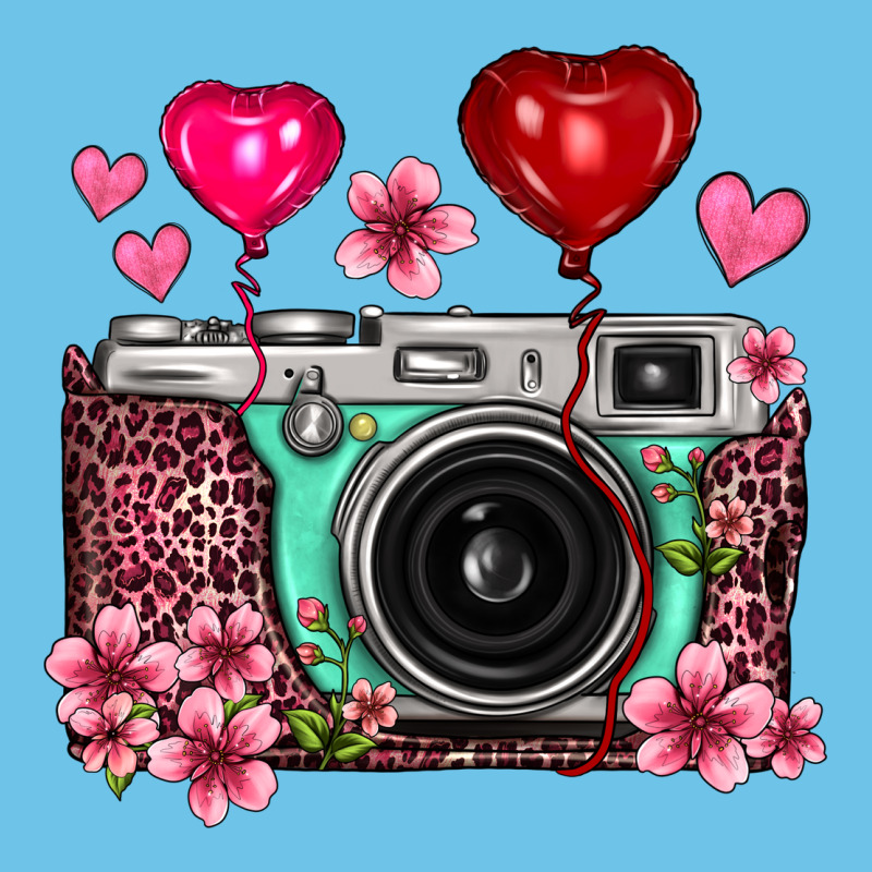 Floral Heart Pink Leopard Vintage Camera Premium Sweatshirt by FaDigitalArtStudio | Teevron