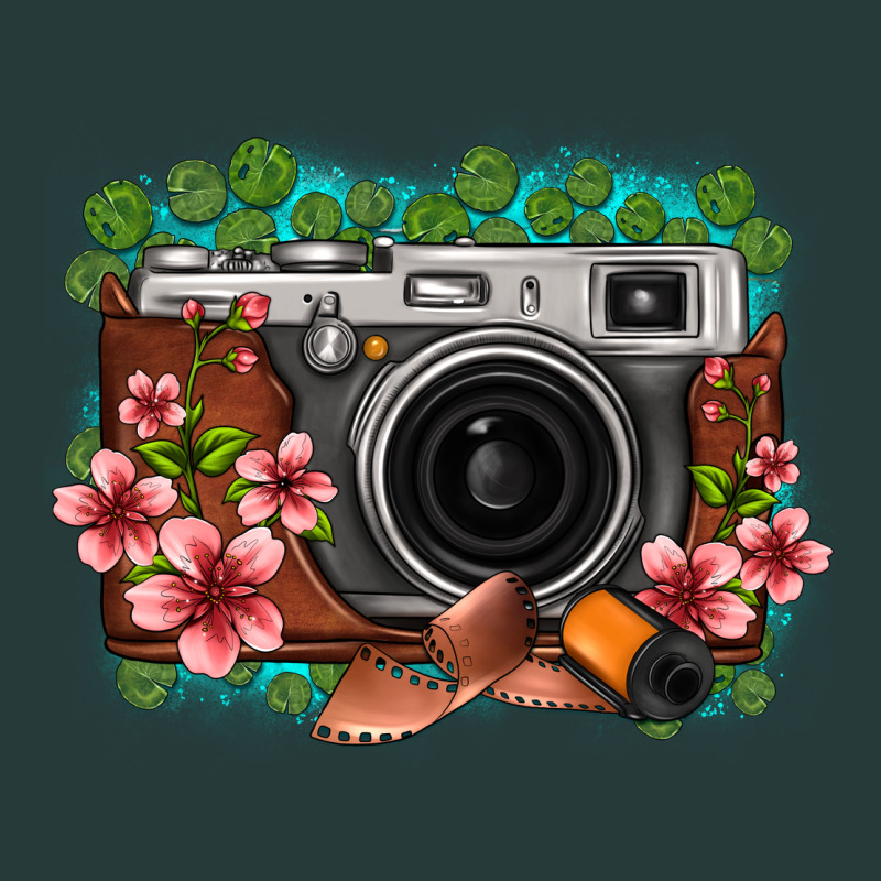 Floral Lotus Leaf Film Roll Vintage Camera Premium Sweatshirt by FaDigitalArtStudio | Teevron
