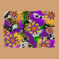 Mardi Gras Sunflower Cowhide Leopard And Glitter Background Vintage Tee | Teevron