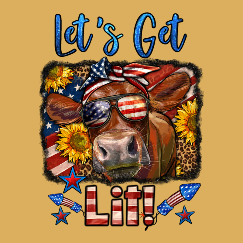 Let's Get Lit 4th Of July Cow Premium Hoodie by LillyAllenDesigns | Teevron