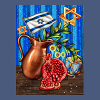 Hanukkah Table With Oil Pitcher Vintage Hoodie | Teevron
