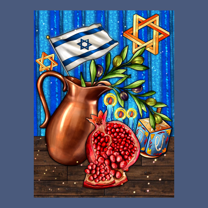 Hanukkah Table With Oil Pitcher Vintage Hoodie by AdoDesignShop | Teevron