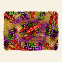 Mardi Gras Crawfısh Leopard Wood And Glitter Background Vintage Tee | Teevron