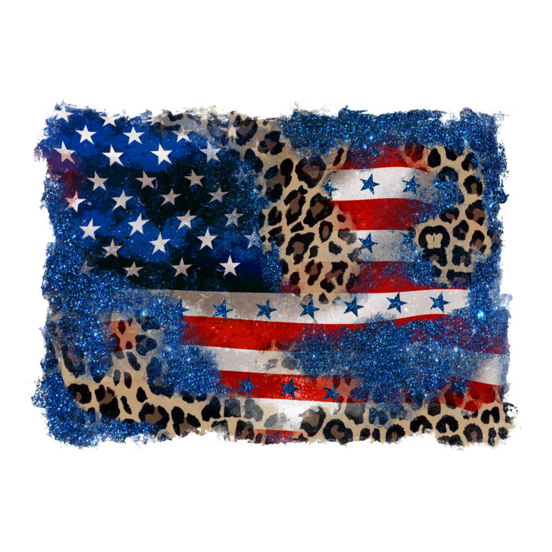 Leopard Glitter American Flag 4th Of July Heavyweight Hoodie by CowGirlArtShop | Teevron
