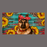 German Shepherd With Sunflowers License Plate Urban Heavy Tee | Teevron