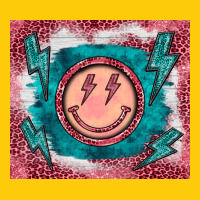 Western Lightning Bolt Smiling Face Turquoise Premium Hoodie | Teevron
