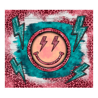 western lightning bolt smiling face turquoise | Teevron