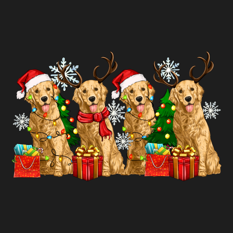 Golden Dogs With Christmas Classic Tee by Zillion Design Studio | Teevron