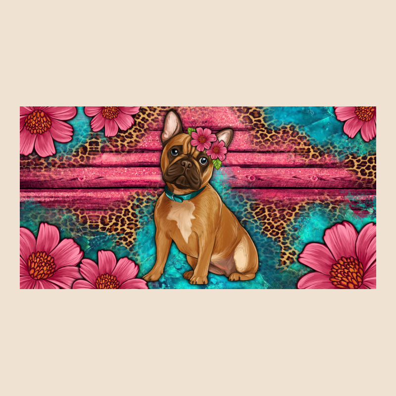 French Bulldog Floral License Plate Urban Heavy Tee by Artiststas | Teevron