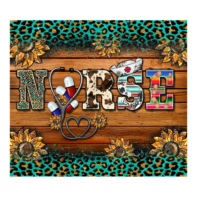 Western Nurse Glitter Leopard Sunflowers Premium Hoodie by BarkalooDesign | Teevron