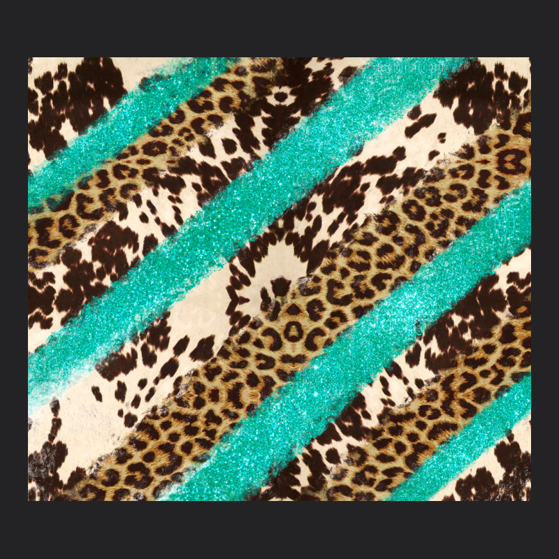 Turquoise Glitter Leopard And Cowhide Vintage Tee by Artiststas | Teevron