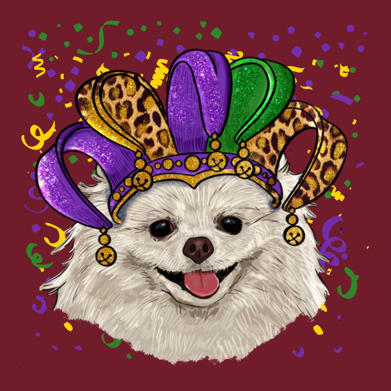 Mardi Gras White Pomeranian With Hat Zipper Hoodie by RanaPortraitStore | Teevron