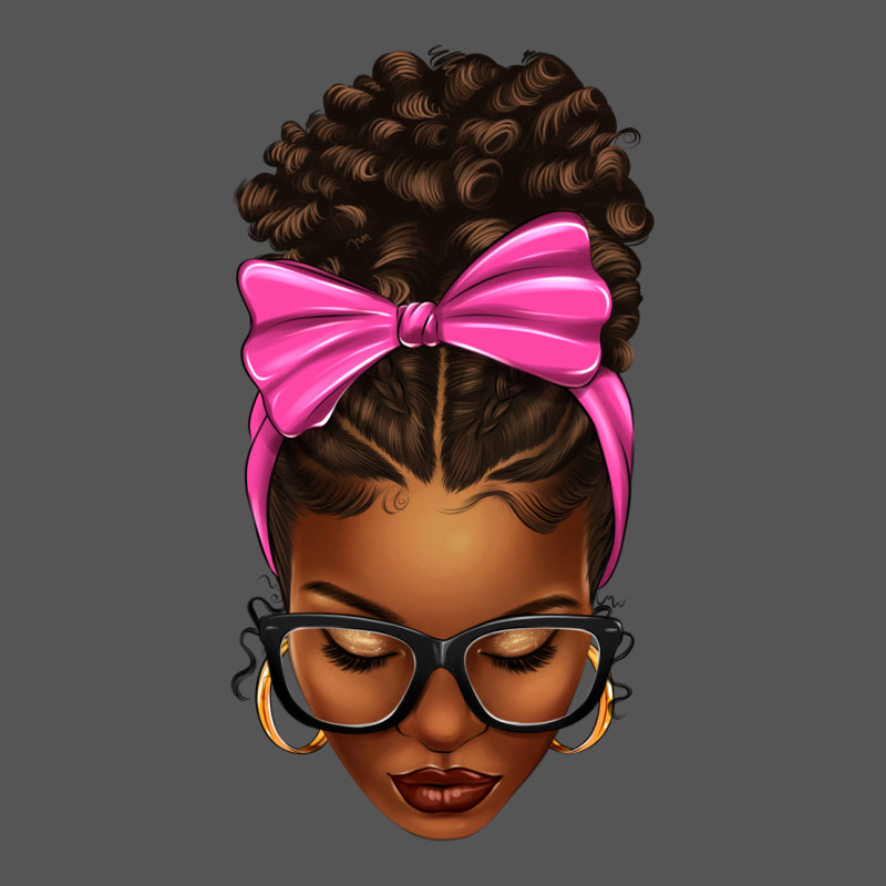 Afro Messy Bun Pink Bow Zipper Hoodie by texasbilliewilder | Teevron
