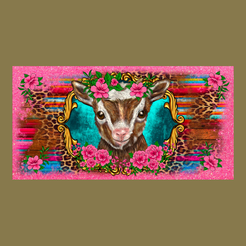 Western Baby Boer Goat Pink Flowers Serape Leopard Pink Glitter Patter Premium Hoodie by BarkalooDesign | Teevron