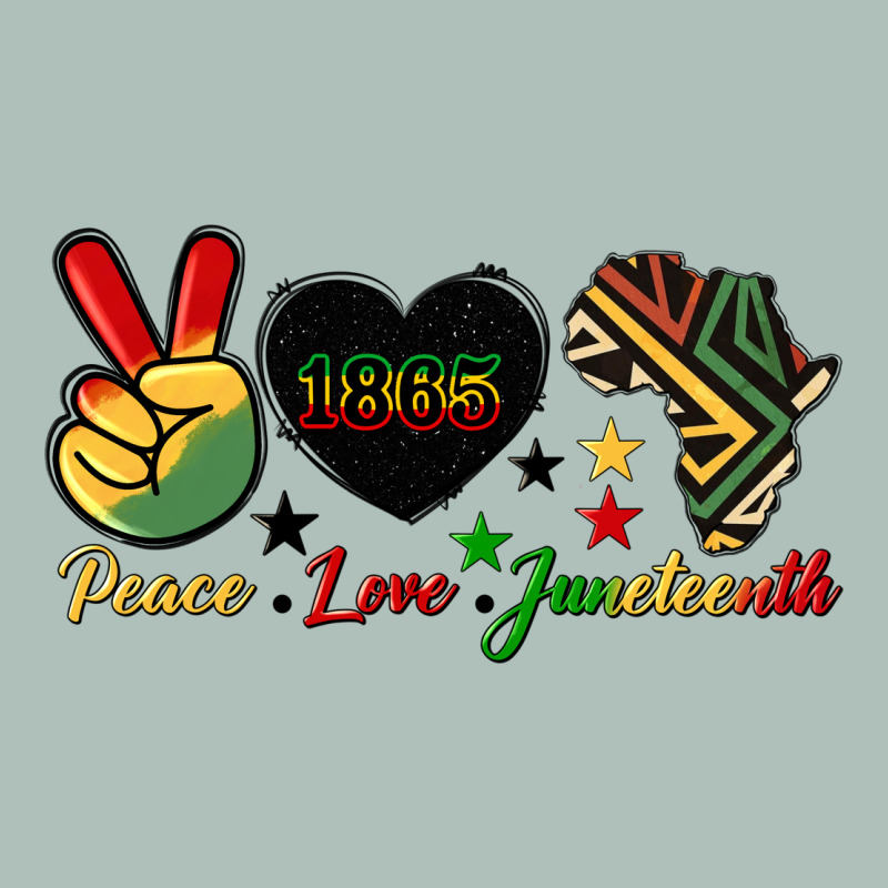 Peace Love Juneteenth 1865 Heavyweight Hoodie by HRA Design Shop | Teevron