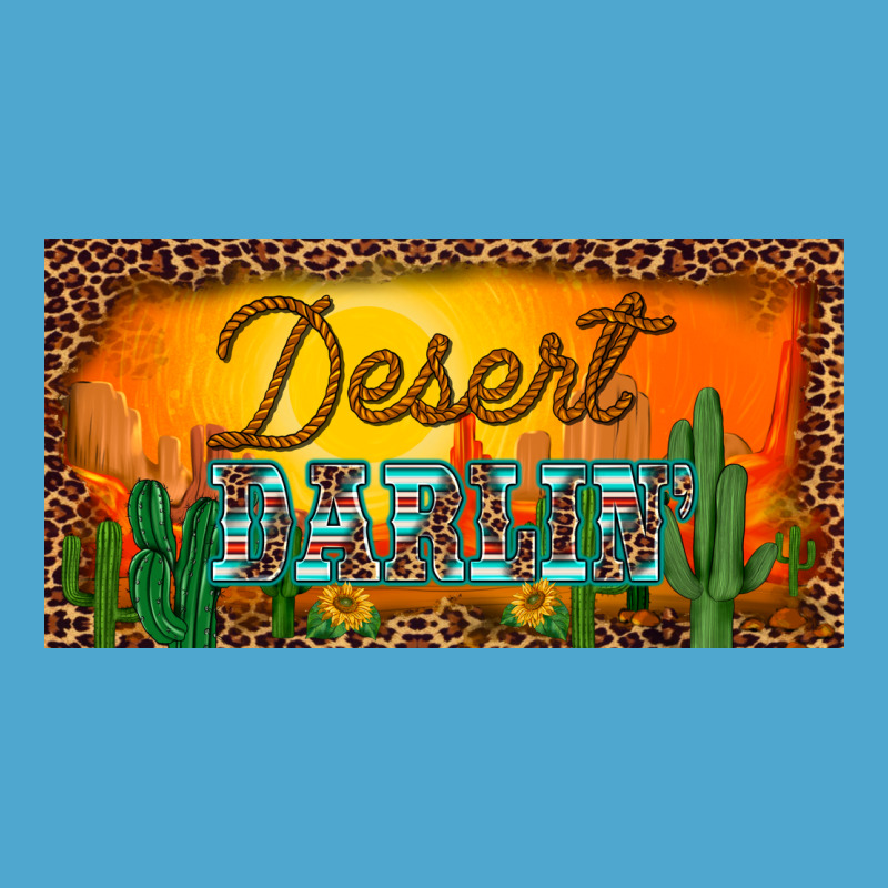 Western Desert Darlin Sunset Cactus Leopard Serape   License Plate Tem Premium Hoodie by BarkalooDesign | Teevron
