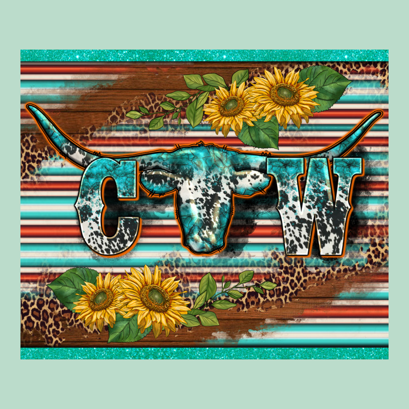 Western Cow Serape Leopard Sunflowers Mousepad Premium Hoodie by BarkalooDesign | Teevron