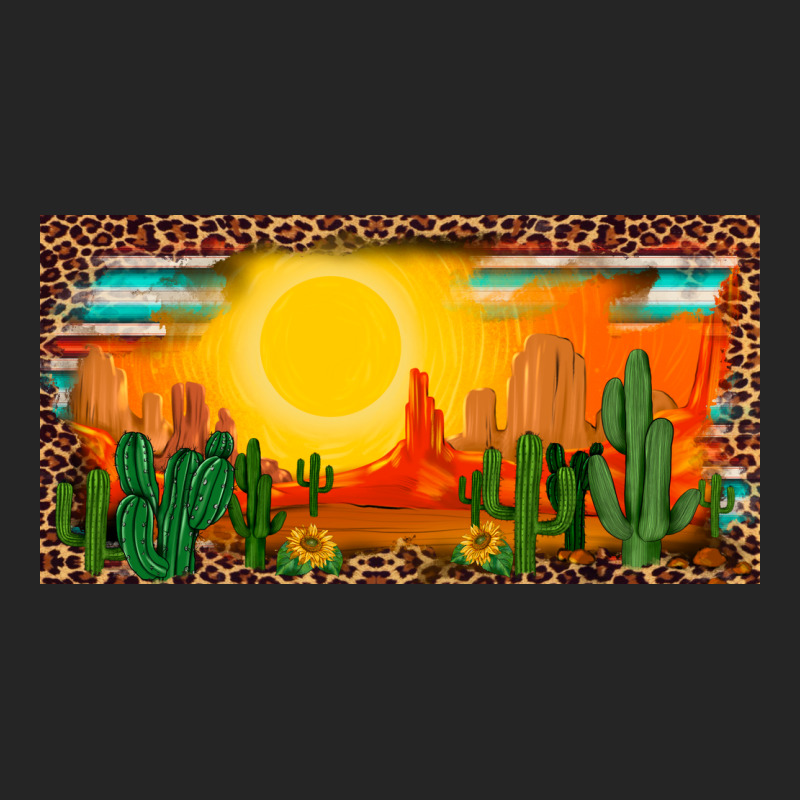 Western  Sunset Cactus Leopard Serape   License Plate Template Premium Hoodie by BarkalooDesign | Teevron