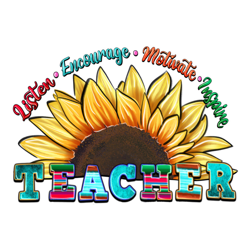 Teacher Sunflower Listen Encourage Motivate Inspir Zipper Hoodie by Zillion Design Studio | Teevron