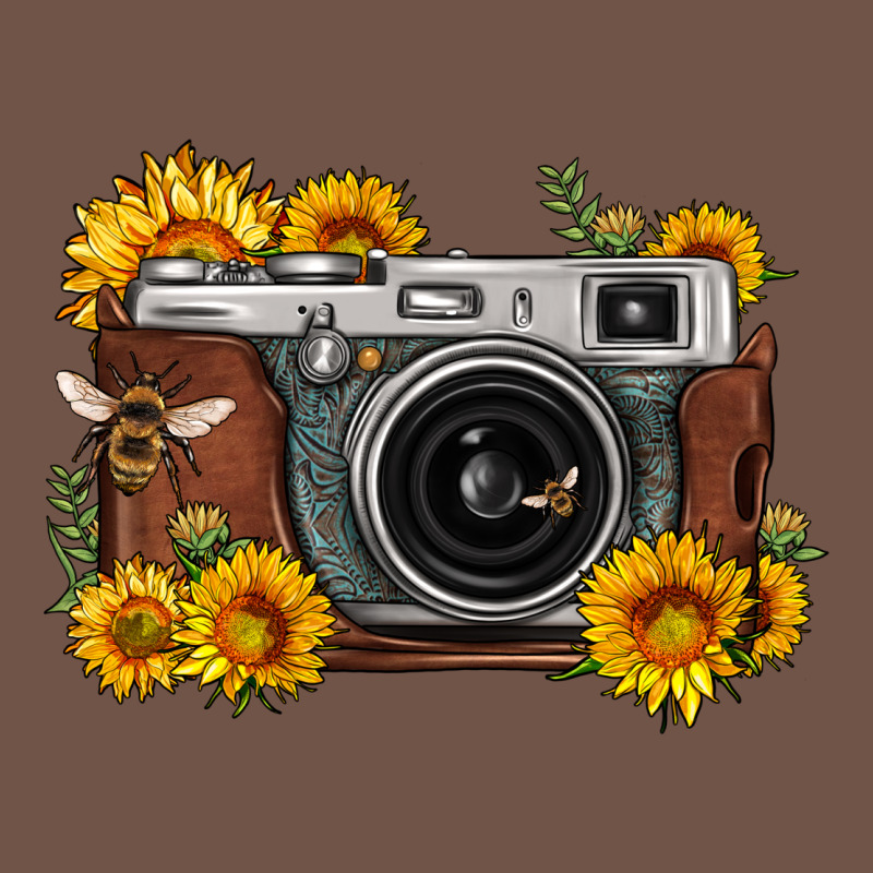 Sunflower Bee Vintage Camera Premium Sweatshirt by FaDigitalArtStudio | Teevron