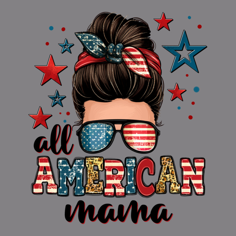 All American Mama Messy Bun Heavyweight Hoodie by Zillion Design Studio | Teevron