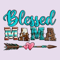 Blessed Mama Serape Cowhide Turquoise Premium Hoodie | Teevron