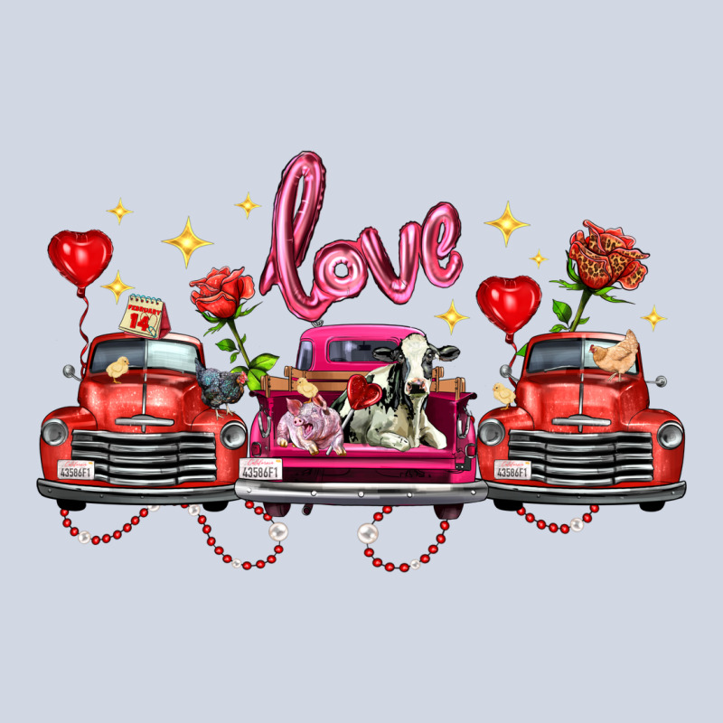 Valentine's Day Farm Trucks Farm Animals Premium Sweatshirt by FaDigitalArtStudio | Teevron