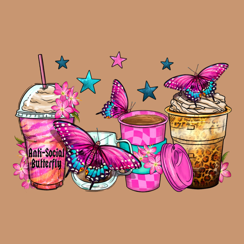 Antisocial Butterfly Coffee Cups Heavyweight Hoodie by Zillion Design Studio | Teevron