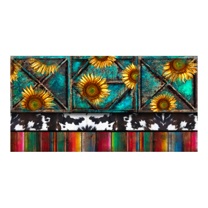 Rusty Sunflowers With Cowhide And Turquoise Zipper Hoodie by RanaPortraitStore | Teevron