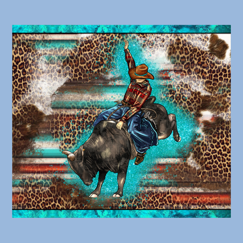 Western Rodeo Bullfighter Serape Leopards Turquoise's Gliterrs Premium Hoodie by BarkalooDesign | Teevron