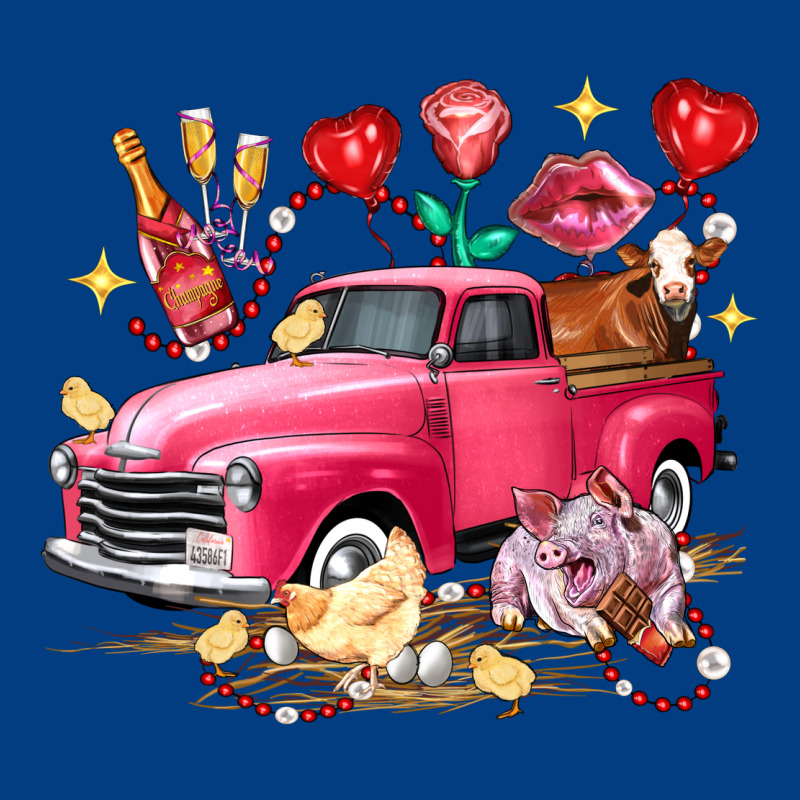 Valentine's Day Truck Farm Animals Premium Sweatshirt by FaDigitalArtStudio | Teevron