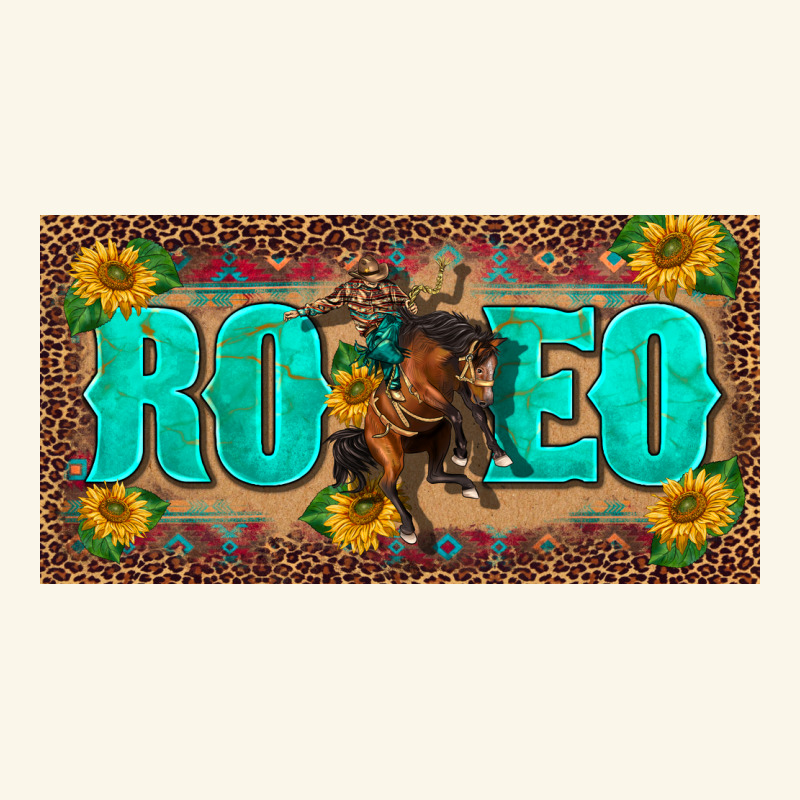 Western Rodeo Horse Leopard Aztek Sunflower License Plate Template Premium Hoodie by BarkalooDesign | Teevron