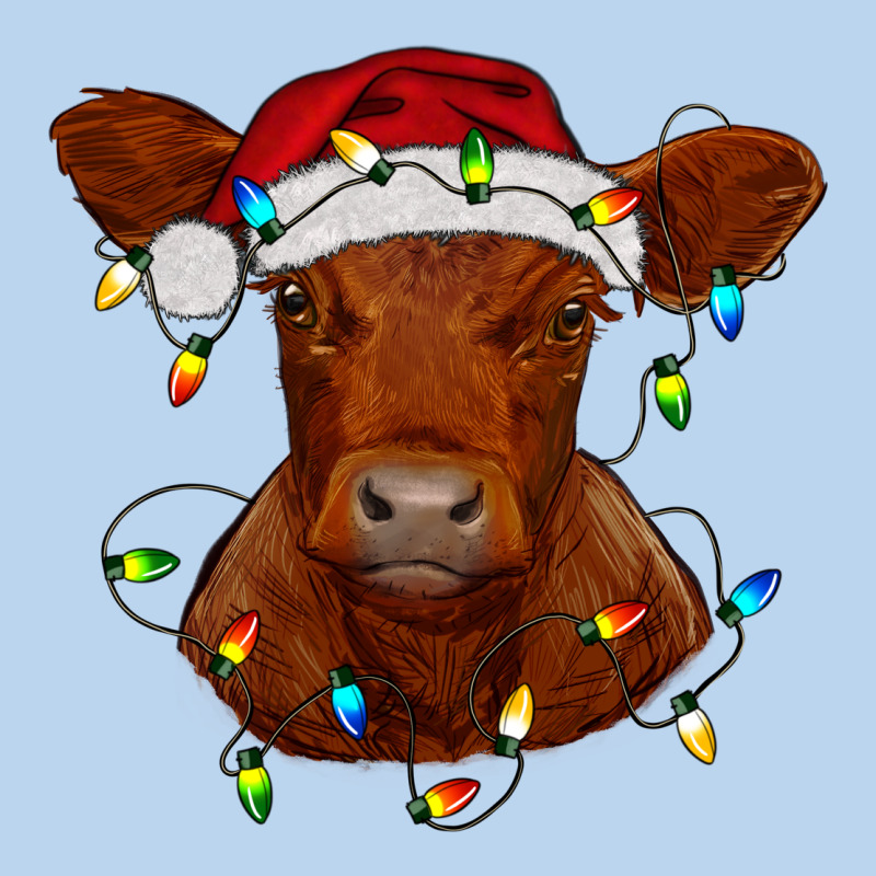 Christmas Baby Red Angus Calf With Lights Classic Tee by RanaPortraitStore | Teevron
