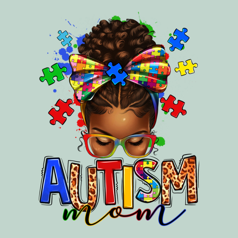 Autism Mom Afro Messy Bun Zipper Hoodie by texasbilliewilder | Teevron