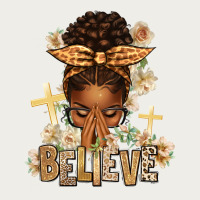 Believe Praying Afro Messy Bun Zipper Hoodie | Teevron