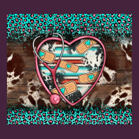 Western Nurse Stethoscope Turquoise Leopardes Long Sleeve Tee | Teevron
